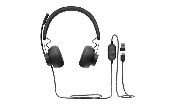 Headset Logitech Zone Msft Teams Wired Black