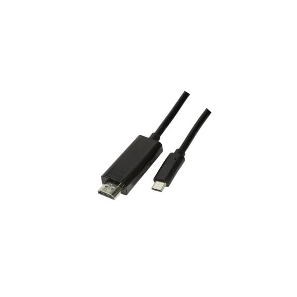 Kabel Logilink Usb 3.2 Gen1 Type-C Kabel, C/M Zu Hdmi-A/M, 4K/60 Hz, Schwarz, 3 M Ua0330