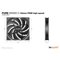 Pc- Gehäuselüfter Be Quiet Pure Wings 3 High-Speed Pwm 140Mm Bl109