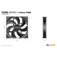 Pc- Gehäuselüfter Be Quiet Pure Wings 3 Pwm 120Mm Bl105