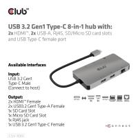 Club 3D USB 3.2 Gen1 Typ-C 8-in1-hub
