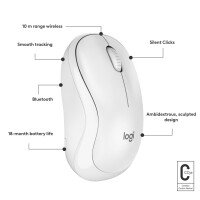 Mouse Logitech M240 Bluetooth White