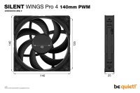 Be Quiet Silentwings Pro 4 140Mm Pwm Black Bl099
