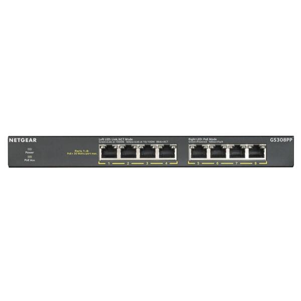 Netgear Switch 8-Port 10/100/1000 Gs308pp-100Eus