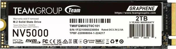 Teamgroup 2Tb Nv5000 Tm8fgm002t0c101 Pcie M.2  Pcie 4.0 X4