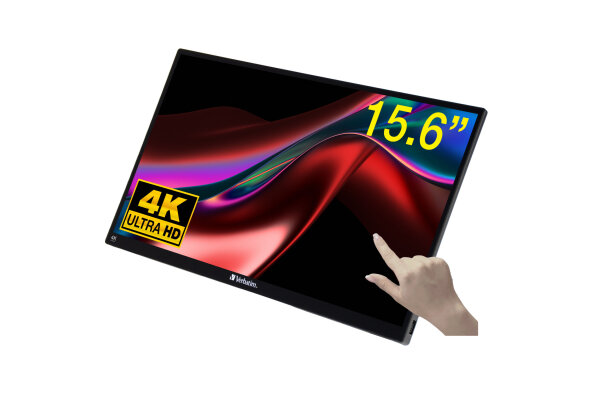 Verbatim Pmt-15-4K, Portable Touchscreen Monitor 39,60Cmhdmi,2Xusb-C, 4K 32238