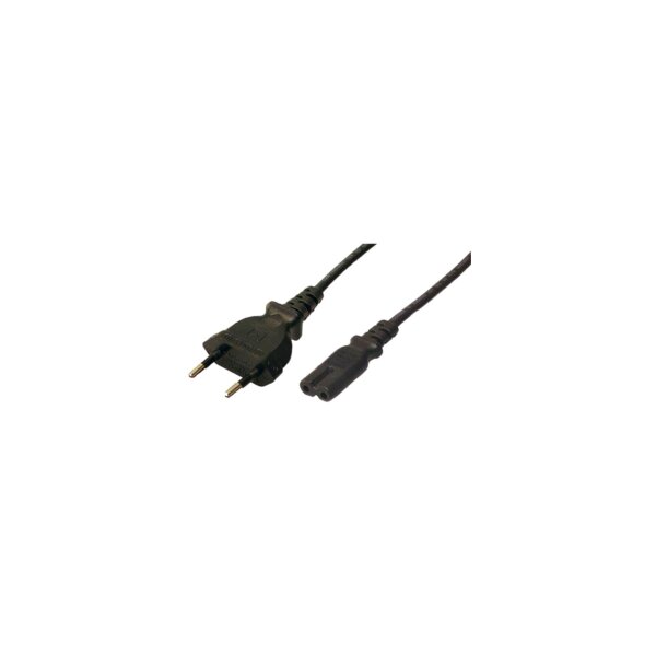 Kabel Logilink 2Direct Stromkabel Eurostecker  Zu Power Iec 60320 C7 Schwarz 1,8M Cp092
