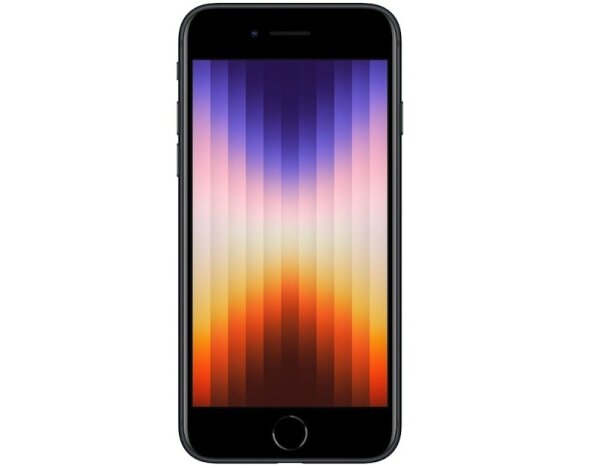 Apple iPhone SE (2022) midnight | Apple A15 Bionic SOC 6x3.23 GHz | 1334x750 | Apple designed SM | 4 GB LPDDR4 | 64 GB Intern | WLAN LTE Bluetooth Webcam TOUCH | iOS